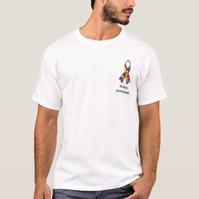 T-shirts autism_ribbon, AutismAwareness (Frente)