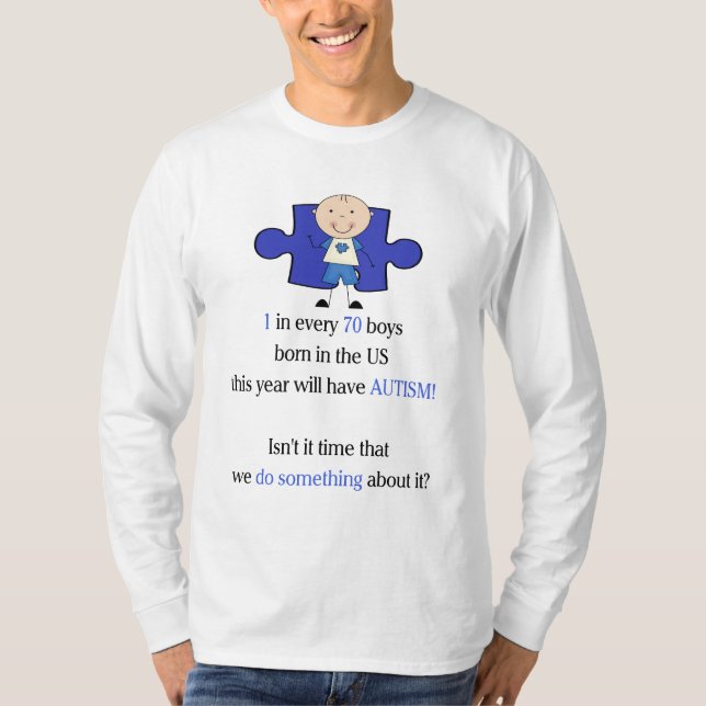 T-shirts Autismo 1 em 70 (Frente)