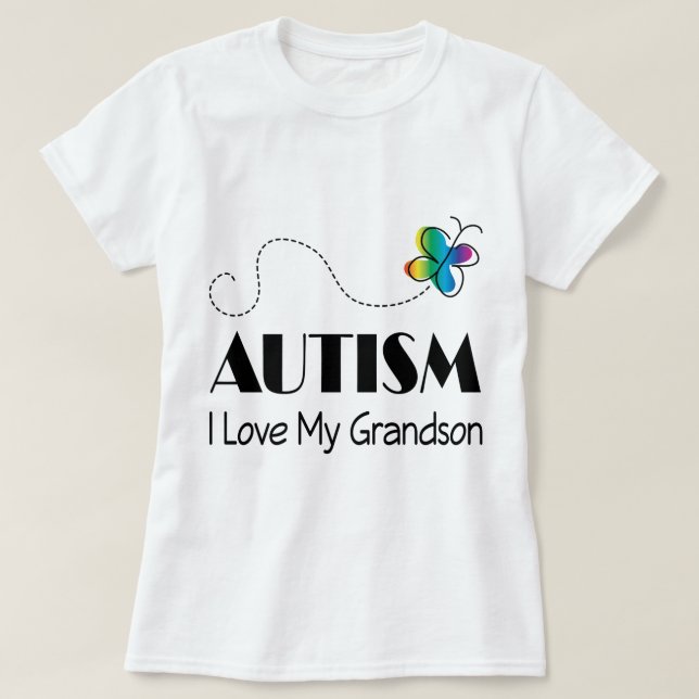 T-shirts Autismo eu amo meu neto (Frente do Design)