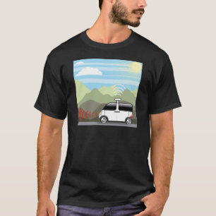 T-shirts Auto-conduzindo o carro. Carro Driverless