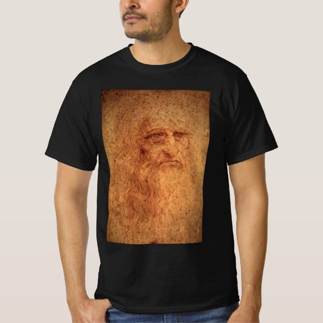 T-shirts Auto-retrato de Leonardo da Vinci, Arte Renascenti (Frente)