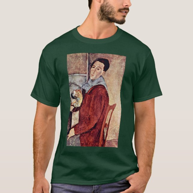 T-shirts Auto-Retrato por Modigliani Amedeo (Frente)