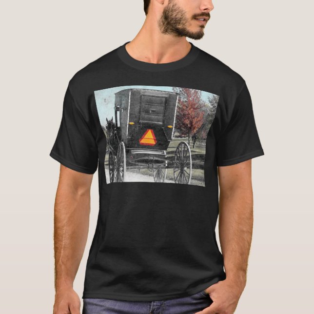 T-shirts Autumn Amish Buggy (Frente)