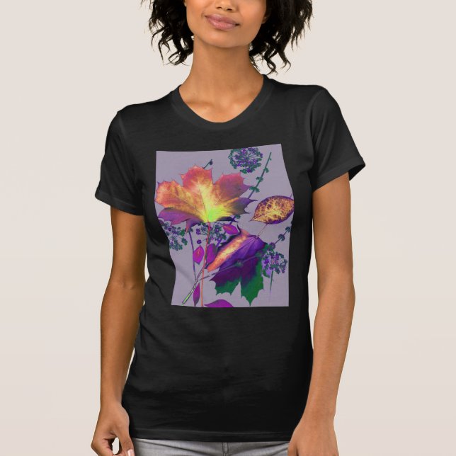 T-shirts Autumn Leaves em Lilac (Frente)