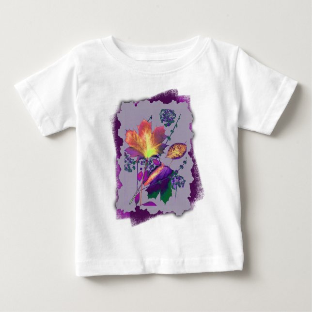 T-shirts Autumn Leaves em Lilac com Roxo (Frente)