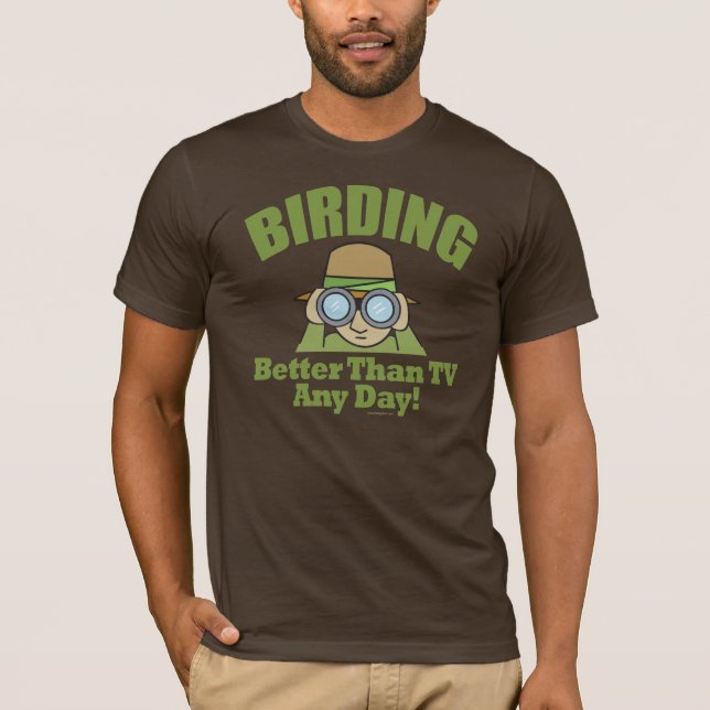 T-shirts Ave Observando, Birder Nascente (Frente)