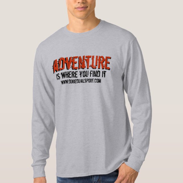 T-shirts Aventura 1 do DDS: Cor clara da Capa longa (Frente)