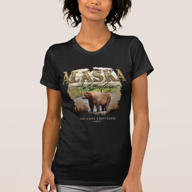 T-shirts Aventura de Alaska com Bear.png (Frente)