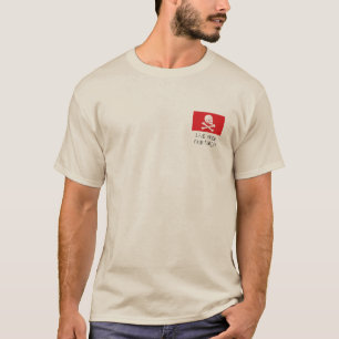 T-shirts avery-red_flag, livre vivo, duro dos peixes!!