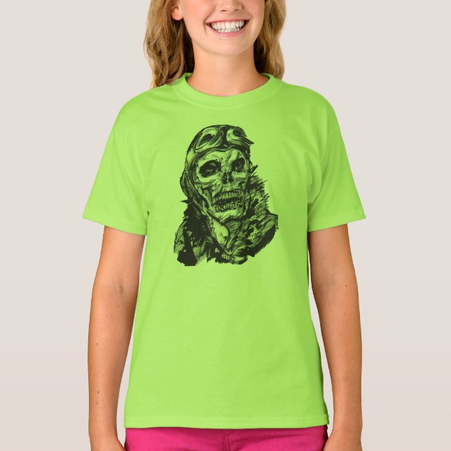 T-shirts Aviador do crânio (Frente)