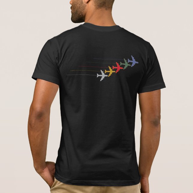T-shirts aviões viagem coloridos (Verso)