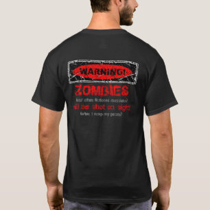 T-shirts AVISO afligido! Os zombis serão disparados 3
