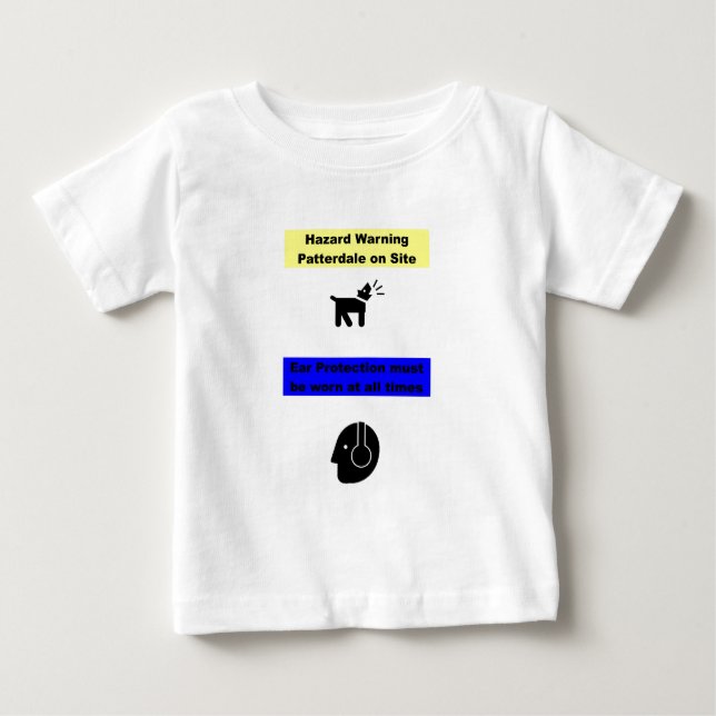 T-shirts Aviso do perigo de Patterdale Terrier! (Frente)