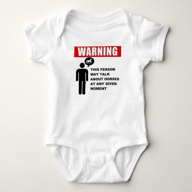 T-shirts Aviso!  Esta pessoa pode falar sobre cavalos! (Frente)