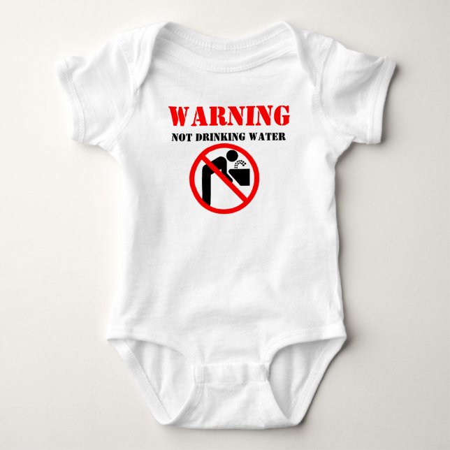 T-shirts Aviso NÃO Água Bebendo (Frente)