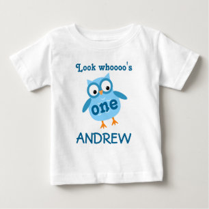 T-shirts Azul A01, primeiro aniversario Bonito