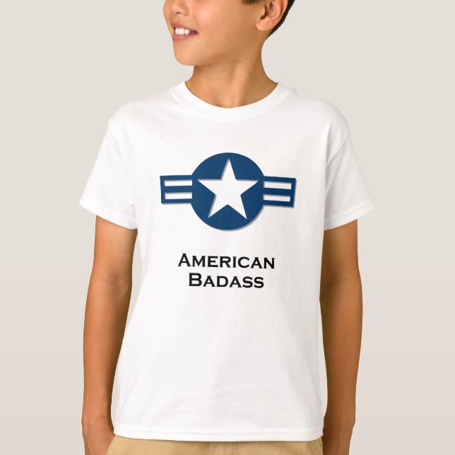 T-shirts Azul Badass Americano (Frente)