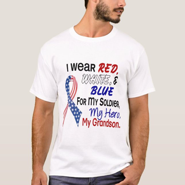 T-shirts Azul branco vermelho para meu neto (Frente)
