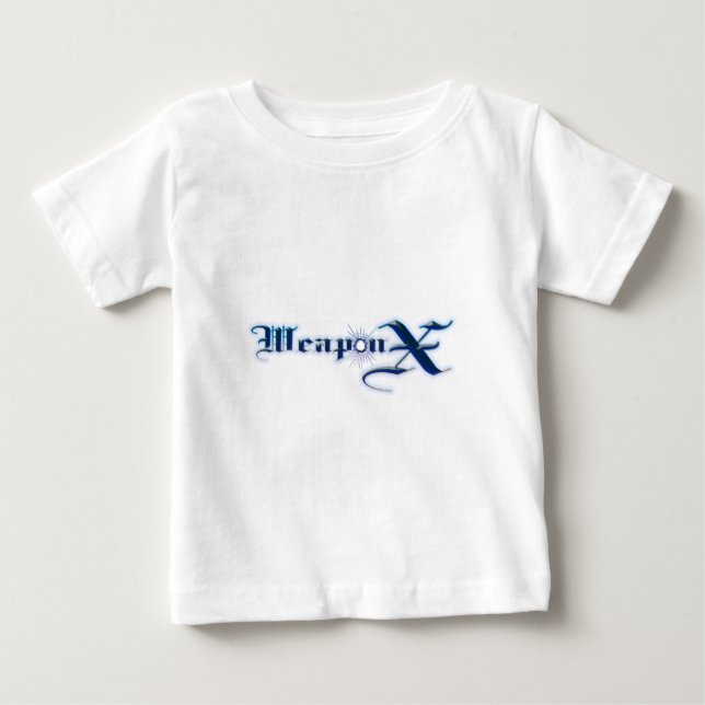 T-shirts Azul da arma X (Frente)