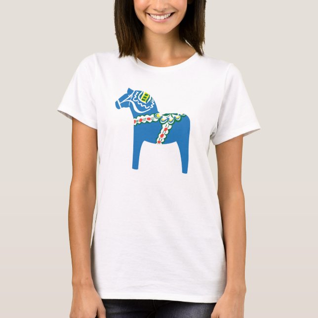 T-shirts Azul do cavalo de Blå Dalahäst | Dala (Frente)