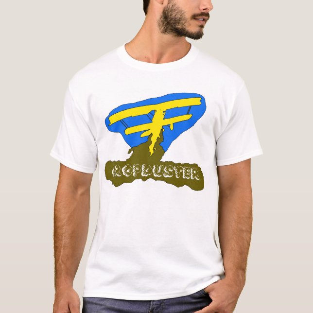 T-shirts azul do cropduster (Frente)