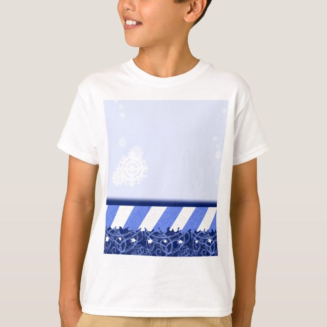 T-shirts Azul do inverno (Frente)