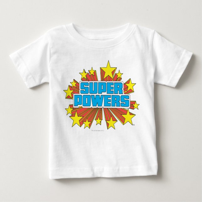 T-shirts Azul do logotipo Super Powers™ (Frente)