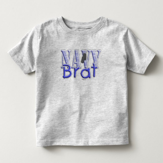 T-shirts Azul do pirralho do marinho (Frente)