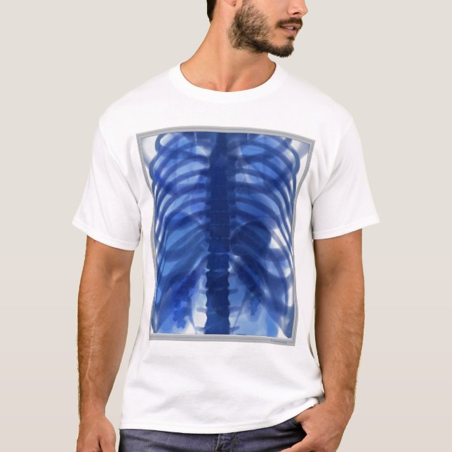 T-shirts Azul do raio X (Frente)