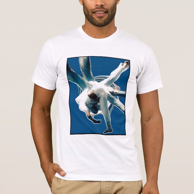 T-shirts azul dos sem mao do au (Frente)