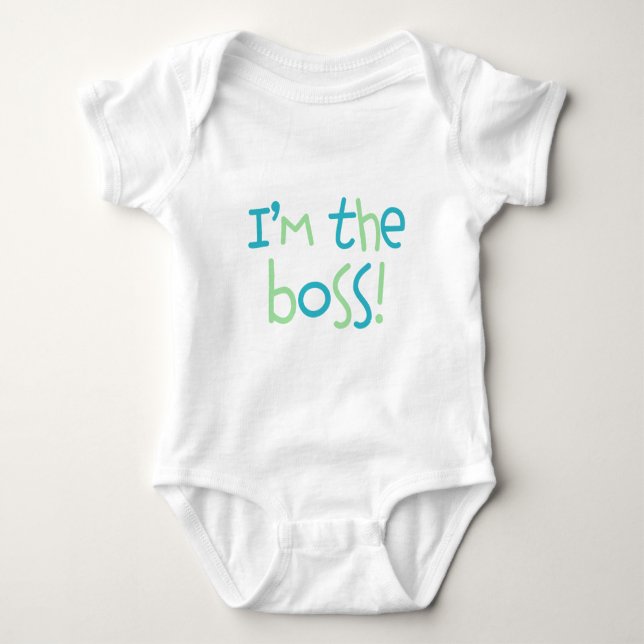 T-shirts Azul e Verde "Eu sou o chefe!" (Frente)