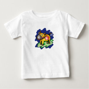 T-shirts Azul feliz do Taurus com desenhos animados