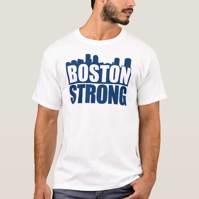 T-shirts Azul forte de Boston (Frente)