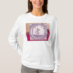 T-shirts Azulejo que descreve um clarinetist, 1706