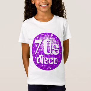 T-shirts Azulejos de Disco Roxos '70s Disco' raparigas ajus