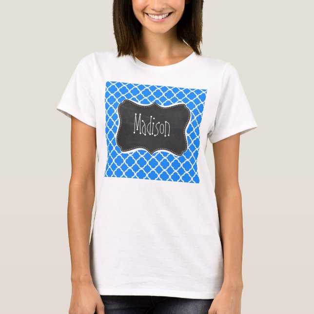 T-shirts Azure Blue Quatrefoil; Quadro Retro (Frente)