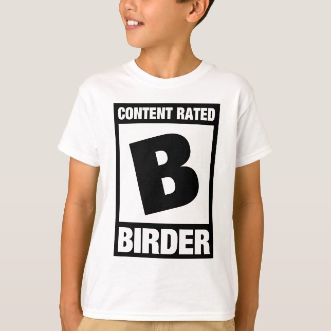 T-shirts B avaliado satisfeito: Birder (Frente)