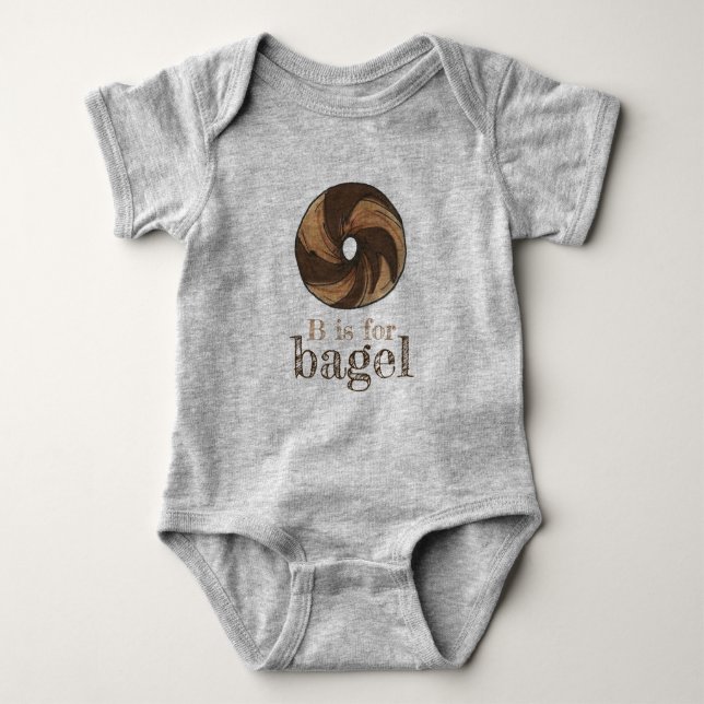 T-shirts B é para Bagel Marble Rye Foodie - Letra B Alfabet (Frente)