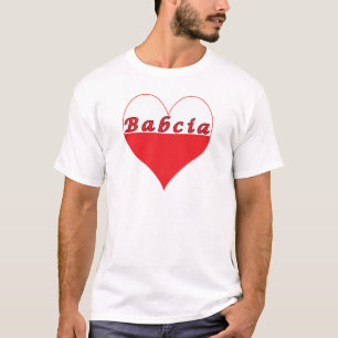 T-shirts Babcia Polonês Heart