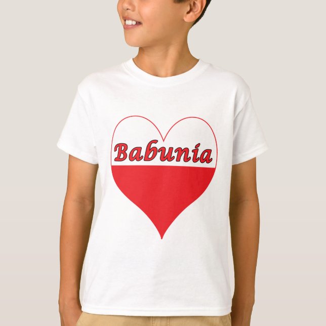 T-shirts Babunia Polonês Heart (Frente)