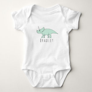 T-shirts Baby Boy Triceratops Dinossauro com Nome