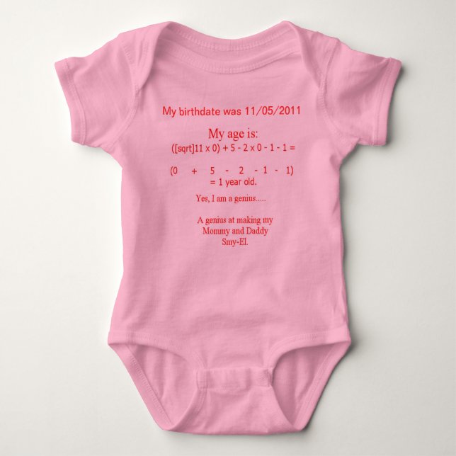 T-SHIRTS BABY GENIUS ONESY (Frente)