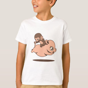 T-shirts Baby Monkey (Going Backwards on a Pig)