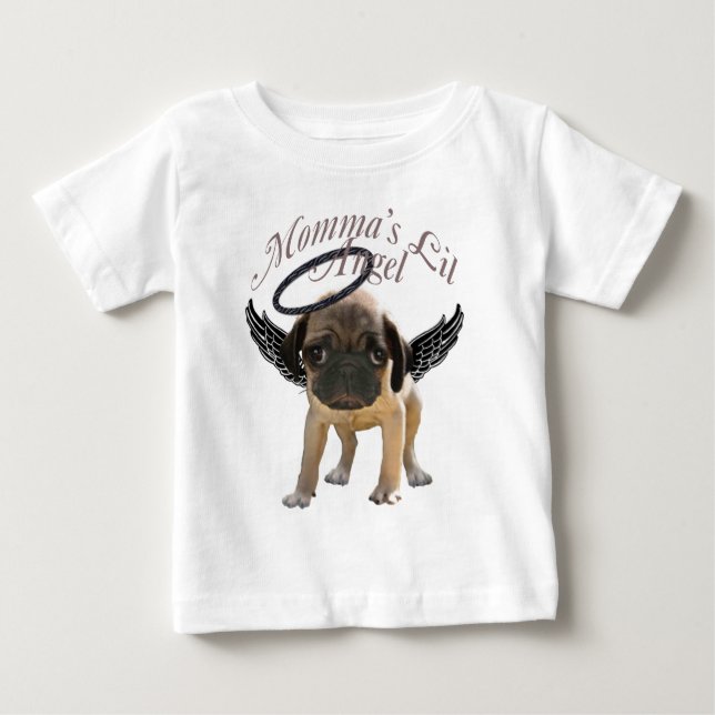T-shirts Baby Pug Angel (Frente)