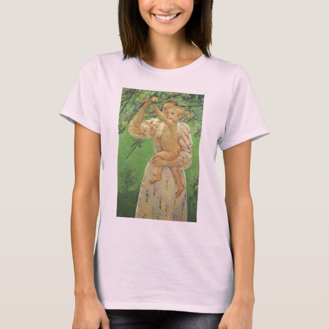 T-shirts Baby Reaching for a Apple por Mary Cassatt (Frente)