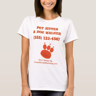 T-shirts Baby-sitter do animal de estimação & impressão 
