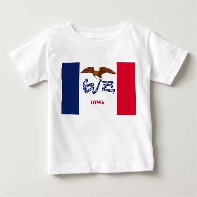 T-shirts Baby T Shirt com bandeira de Iowa (Frente)