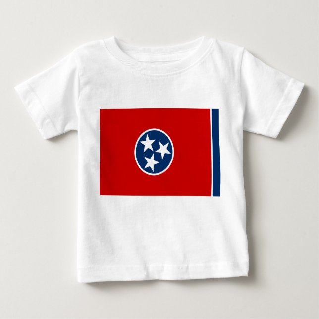 T-shirts Baby T Shirt com Flag do Tennessee, EUA (Frente)