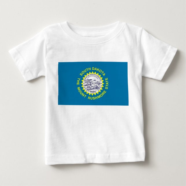T-shirts Baby T Shirt com Flag of South Dakota (Frente)