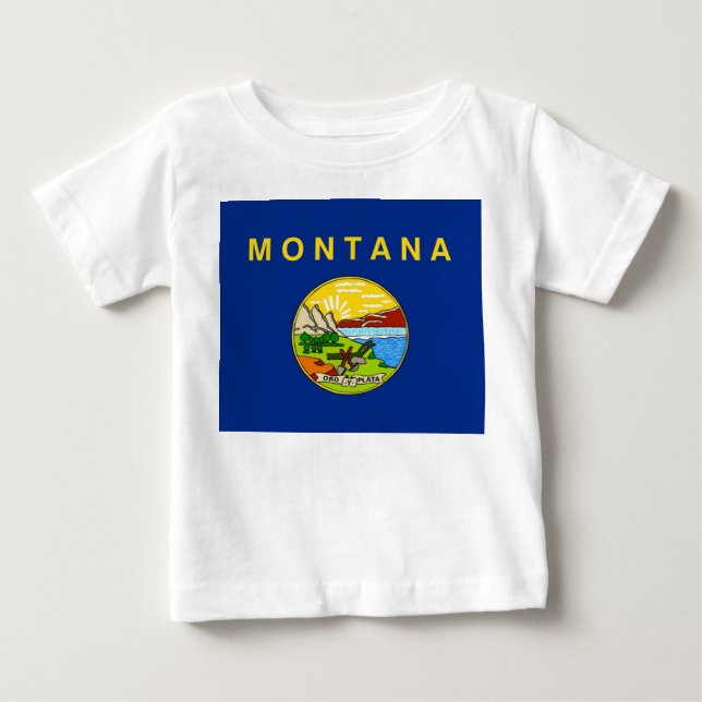 T-shirts Baby T Shirt with Flag of Montana, EUA (Frente)